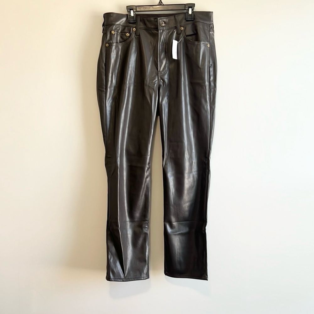 NWT Gap Brown Leather Straight Leg Pants